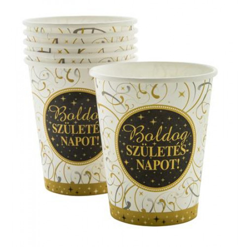 Pohár 2,5 dl Boldog Születésnapot elegáns