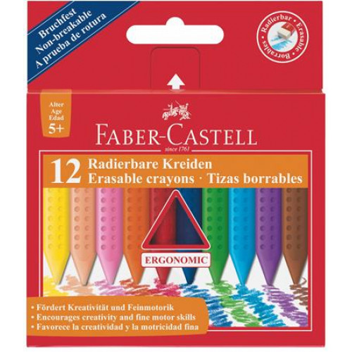 Faber-Castell Zsírkréta háromszögletű Grip 12 különböző szín