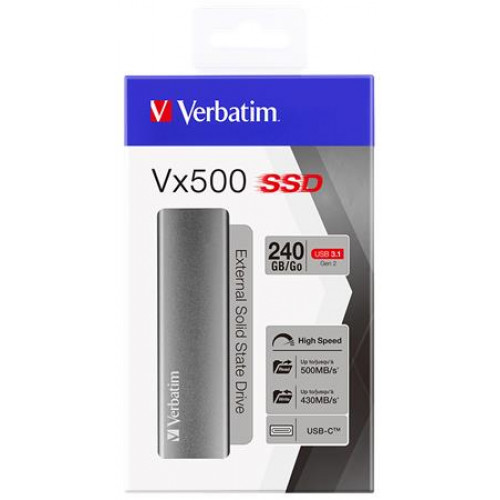 Verbatim SSD (külső memória) 240 GB USB 3.1 Vx500 szürke
