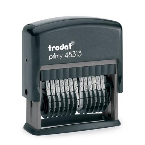 Trodat Számbélyegző Printy 48313 fekete ház fekete párnával