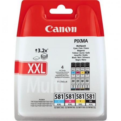 Canon CLI-581MPXXL Multipack Pixma TS7550 8150 9150 4 szín 46,8ml