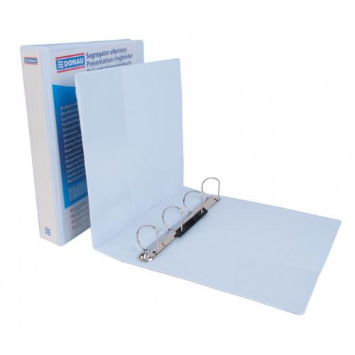 Donau Gyűrűs könyv panorámás 4 gyűrű D alakú 40mm A4 PP fehér