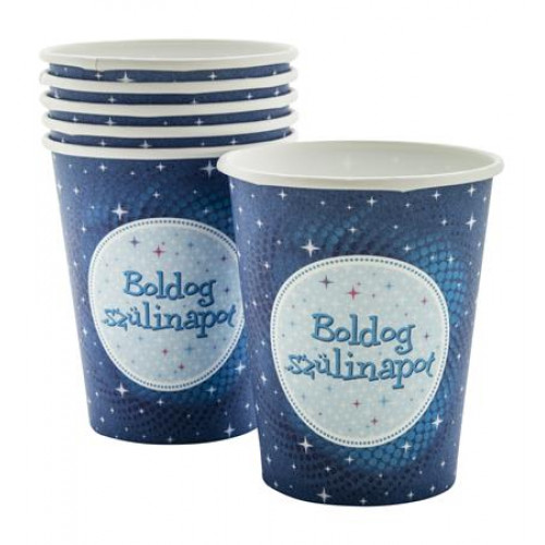 Pohár papír Boldog Születésnapot kék