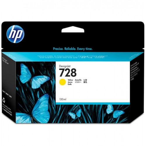 HP F9J65A Tintapatron DesignJet T730 T830 nyomtatókhoz 728 sárga 130 ml