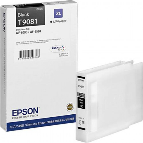 Epson C13T908140 Tintapatron Workforce Pro WF-6090 WF-6590 fekete 5k