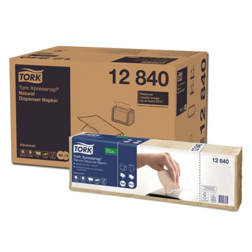 Tork Szalvéta 1/4 hajtogatott 1 rétegű 21,3x33cm N4 rendszer Advanced Xpressnap natur (12840)