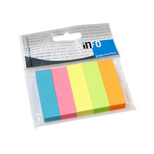 Gln Jelölőcímke papír 5x100lap 15x50mm 5 szín