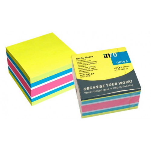 Gln Öntapadó jegyzettömb 75x75mm 450lap Love neon