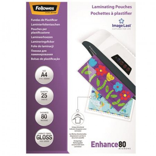 Fellowes Meleglamináló fólia 80 mikron A4 fényes