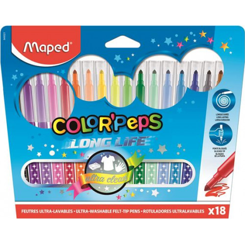 Maped Filctoll készlet mosható Color Peps 18 különböző szín