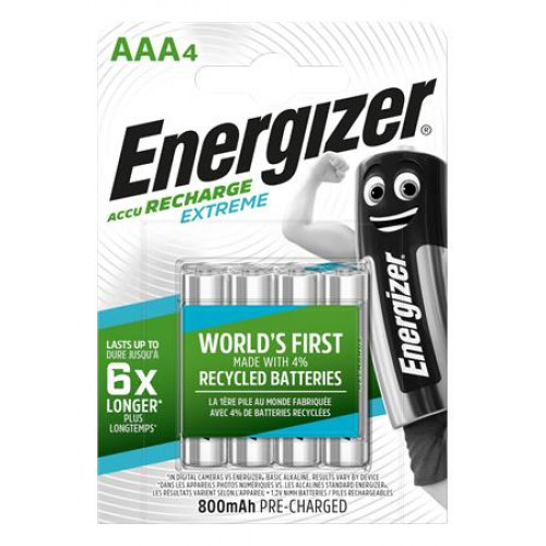 Energizer Tölthető elem AAA mikro 4x800mAh előtöltött Extreme