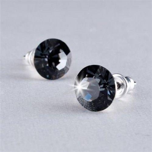 Art Crystella Fülbevaló Black Diamond Swarovski kristállyal 8mm