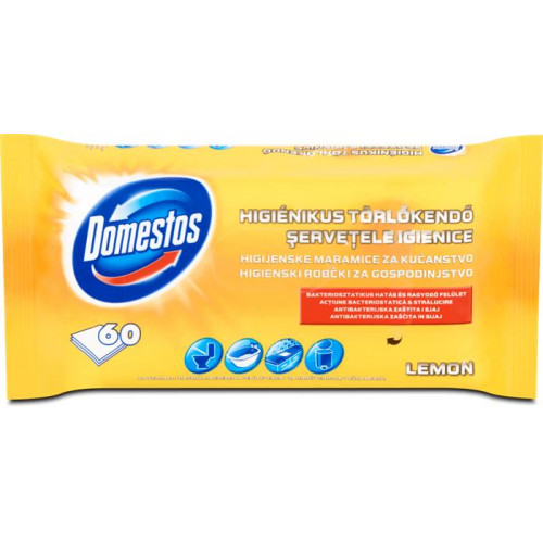 Domestos Nedves törlőkendő 60db citrom higénikus