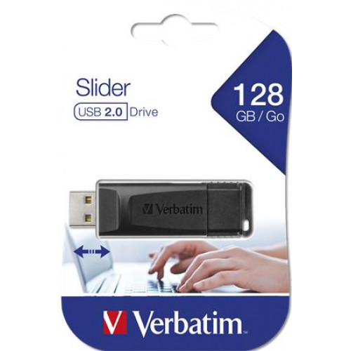 Verbatim Pendrive 128GB USB 2.0 Slider fekete