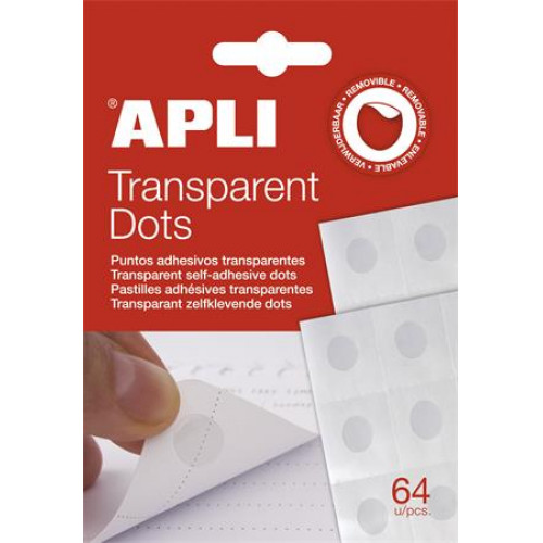 Apli Ragasztókorong eltávolítható Transparent Dots átlátszó