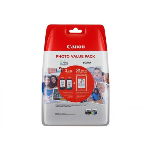 Canon PG-545XL+CL546XL Tintapatron multipack Pixma MG2450 2550 nyomtatókhoz fekete színes + GP501 (5