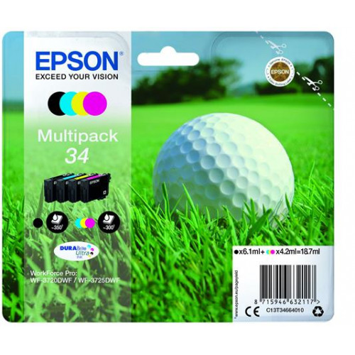 Epson T34664010 Tintapatron multipack WorkForce WF-3720DWF nyomtatóhoz c+m+y+b 18,7 ml