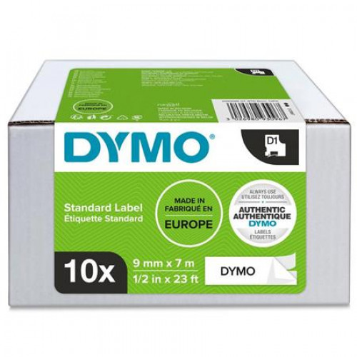 Dymo Feliratozógép szalag készlet 9mmx7m D1 fehér-fekete