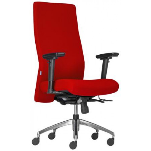 Irodai forgószék fém lábkereszt magas háttámla ülésmélység állítás BOSTON H BA300 piros