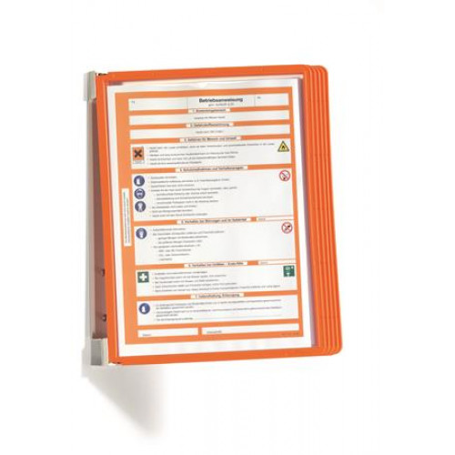 Durable Bemutatótábla tartó fali 5db bemutatótáblával Vario Wall 5 narancssárga