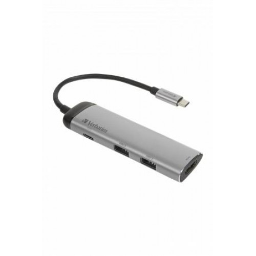 Verbatim USB elosztó-HUB 4 port 2db USB 3.0 USB-C HDMI