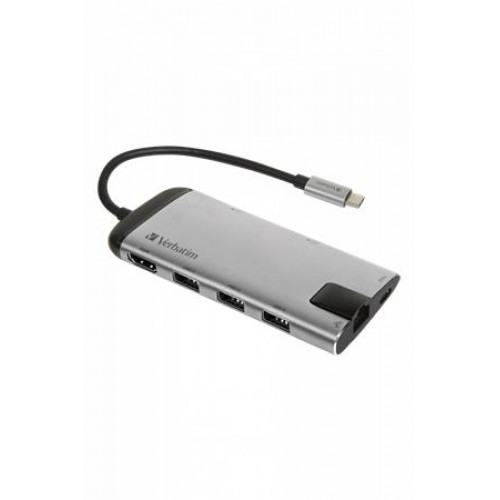 Verbatim USB elosztó-HUB és ethernet átalakító SD kártya olvasó 4 port USB 3.0 USB-C HDMI