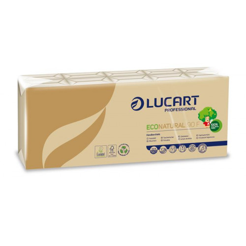 Lucart Papír zsebkendő 4 rétegű 10x9db Eco Natural barna 843166