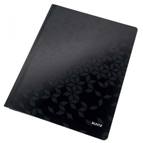 Leitz Gyorsfűző laminált karton lakkfényű A4 Wow fekete