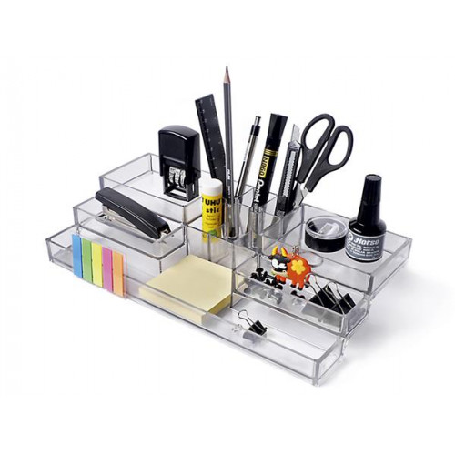 Panta Plast Írószertartó, asztali rendező átlátszó