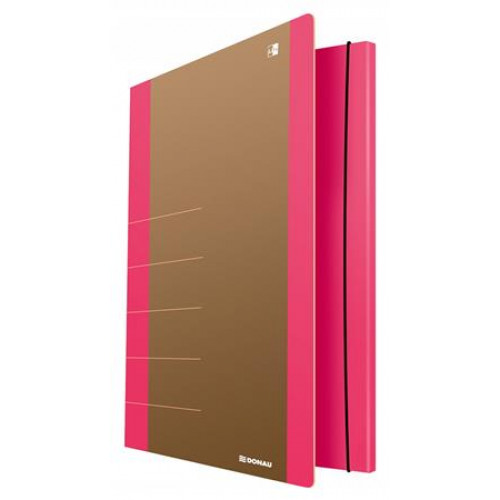 Donau Gumis mappa 15mm karton A4 500gr Life neon rózsaszín