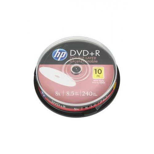 Hp DVD+R lemez nyomtatható kétrétegű 8,5GB 8x 10db hengeren