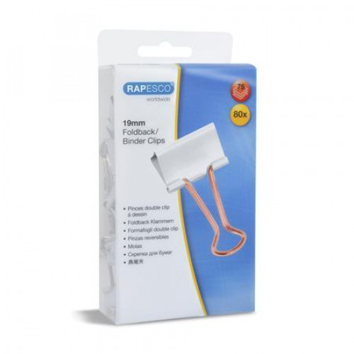 Rapesco Bindercsipesz 19mm fehér