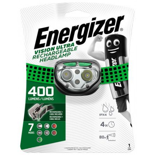 Energizer Fejlámpa 4 LED beépített akku Vision Ultra