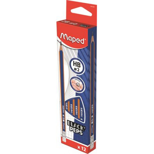 Maped Grafitceruza radírral HB háromszögletű Black Peps Navy