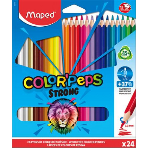 Maped Színes ceruza készlet háromszögletű Color Peps Strong 24 különböző szín