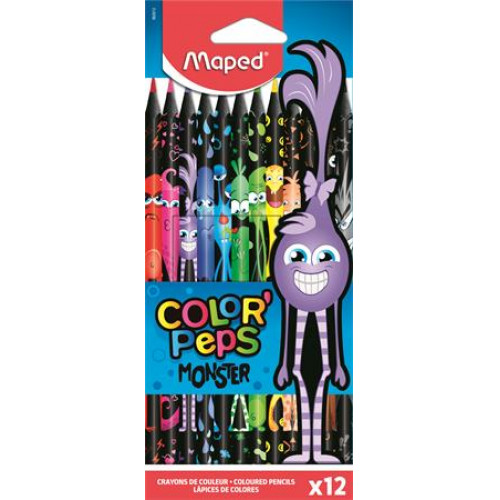 Maped Színes ceruza készlet háromszögletű Color Peps Monster 12 különböző szín