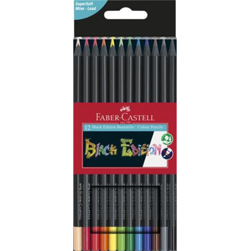 Faber-Castell Színes ceruza készlet háromszögletű Black Edition 12 különböző szín