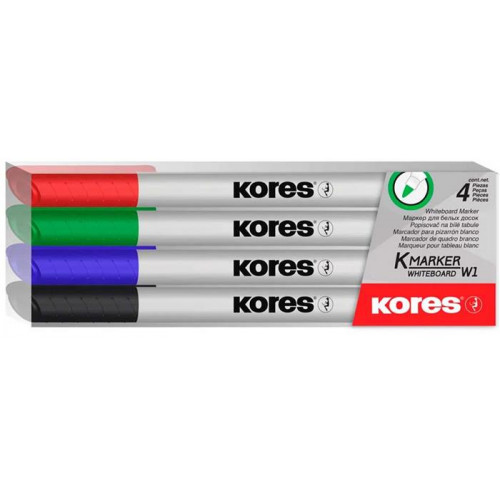 Kores Tábla- és flipchart marker készlet 1-3mm kúpos K-Marker 4 különböző szín