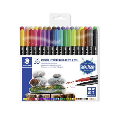 Staedtler Alkoholos marker készlet kétvégű 0,4/2,0mm Design Journey Twin-tip 36 különböző szín