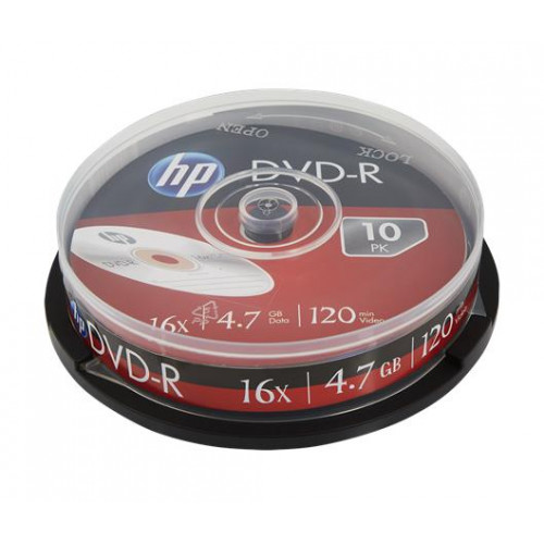 Hp DVD+R lemez 4,7 GB 16x 10db hengeren