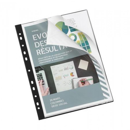 Viquel Bemutatómappa lefűzhető 20 zsebes A4 fekete