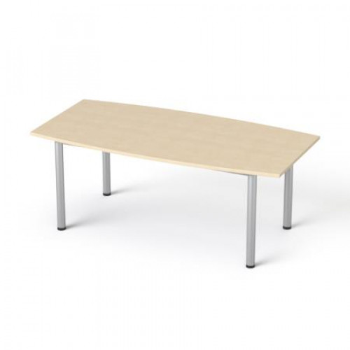 Mayah Tárgyalóasztal íves szürke fémlábbal 80/95x190cm Freedom SV-43 juhar
