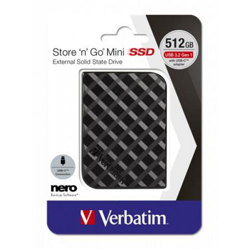 Verbatim SSD (külső memória) 512GB USB 3.2 Store n Go Mini fekete
