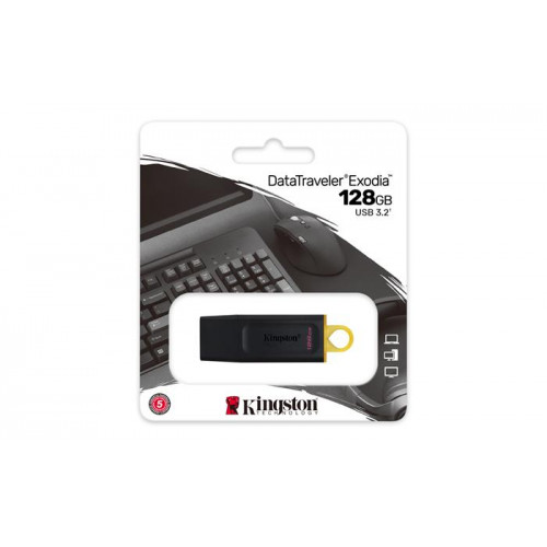 Kingston Pendrive 128GB USB 3.2 DataTraveler Exodia fekete-sárga