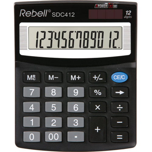 Rebell Számológép asztali 12 számjegy SDC412 asztali