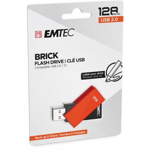Emtec Pendrive 128GB USB 2.0 C350 Brick narancssárga