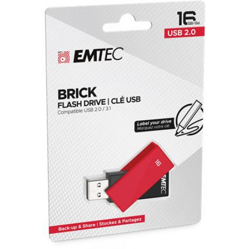 Emtec Pendrive 16GB USB 2.0 C350 Brick piros