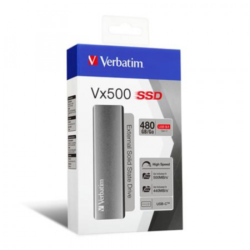 Verbatim SSD (külső memória) 480 GB USB 3.1 Vx500 szürke