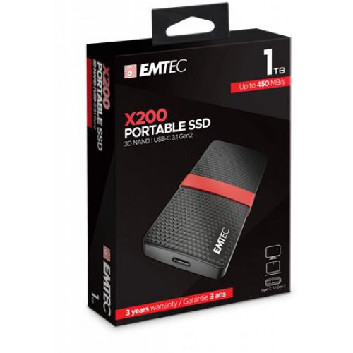 Emtec SSD (külső memória) 1TB USB 3.2 420/450 MB/s X200