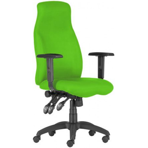Menedzserszék szövetborítás fekete lábkereszt Hufo élénkzöld